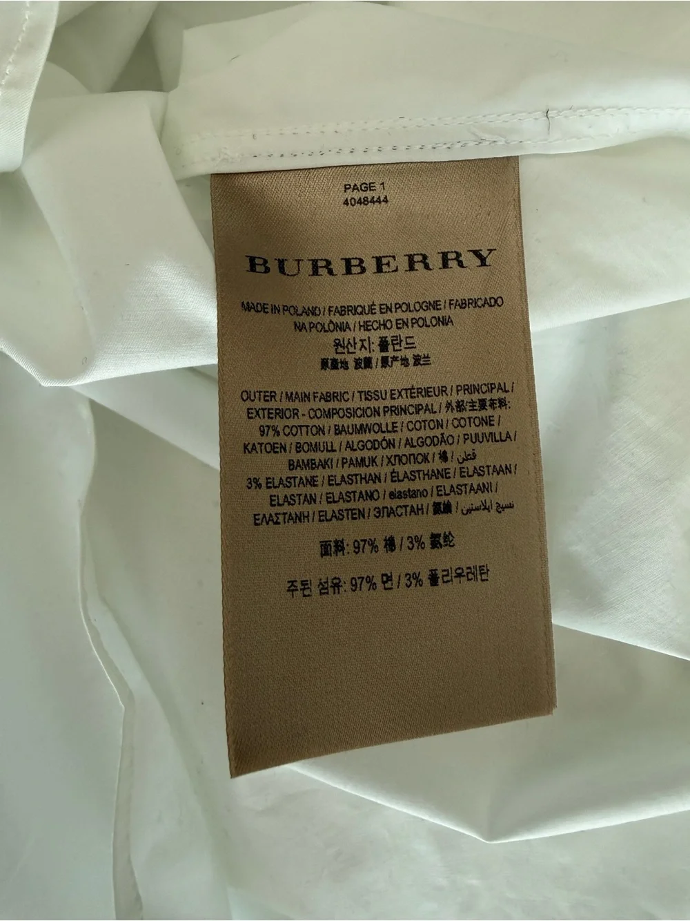 Burberry White Button-Front Shirt with Gold Tag - Picture 5 of 16